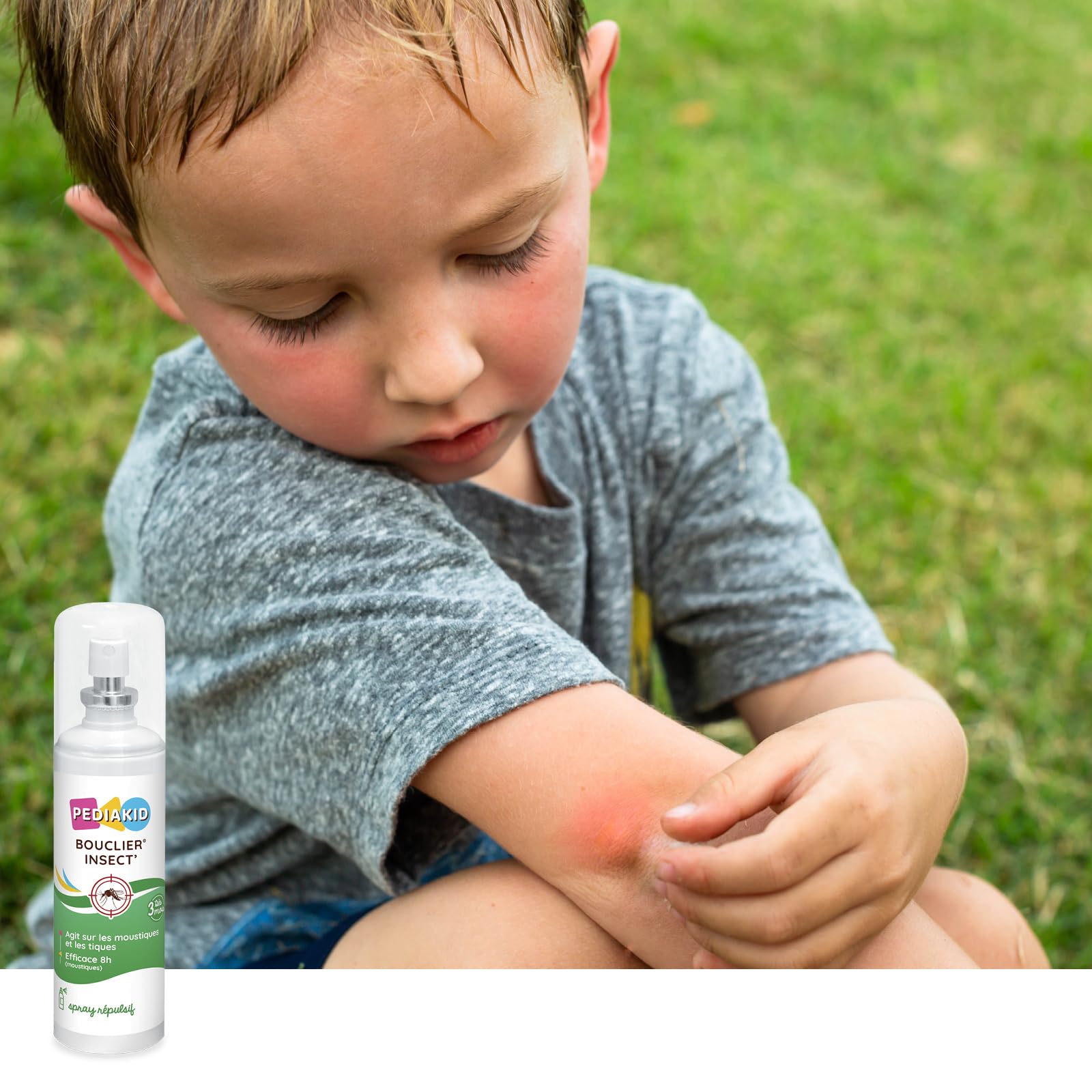 PEDIAKID - Bouclier Insect'- Spray Répulsif aux Huiles Essentielles - Contre les moustiques, tiques et guêpes - Dès 3 mois - 100ml