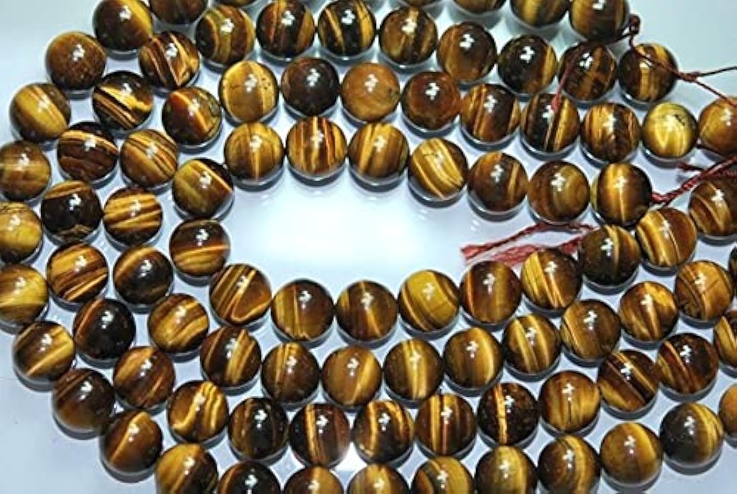 Perles œil de tigre rondelles 12mm pour création de collier et bracelet en minéraux