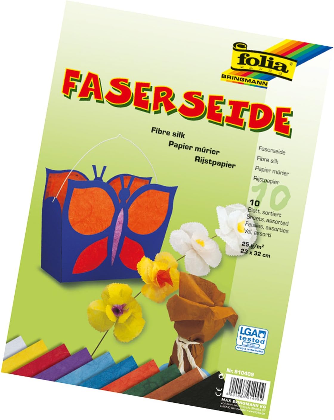 folia910409 - Fibre Silk 23 x 32 cm 10 Sheets Assorted Colours