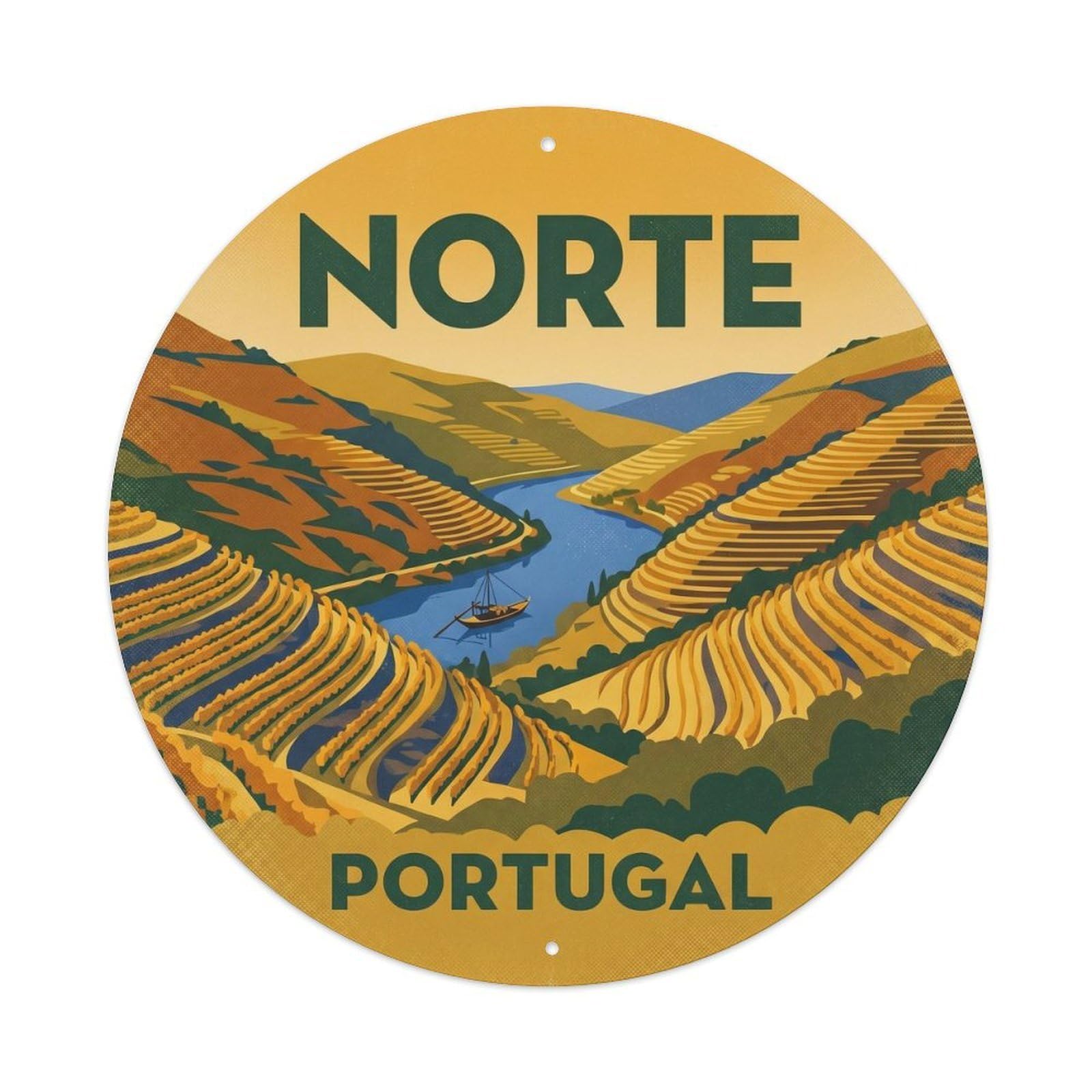 Olhnbad Style Portugal Norte Douro Terraces Portuguese Heritage Metal Tin Sign