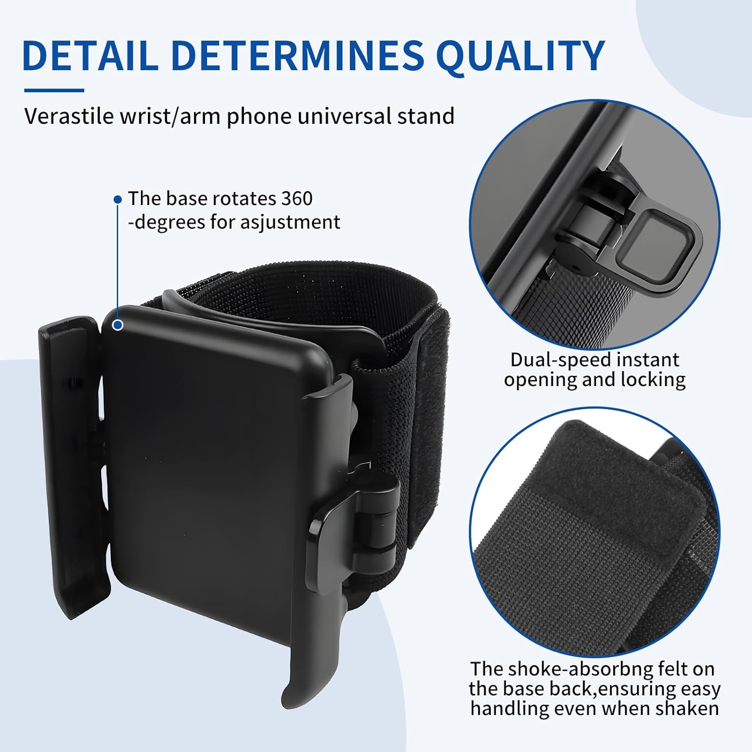 Wristband Phone Holder, 360° Rotating Wrist & Arm Phone Mount for Android, iPhone 17/16/15/14/13/Pro Max/Pro/Mini/12/11/SE/Xs/XR/X/8/7/Plus, Fits Most 4–6.7 Inch Smartphones, Running, Cycling - Image 4