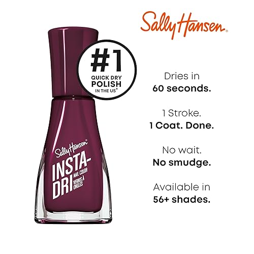 Miniatura 5 de Sally Hansen Insta-Dri - Esmalte de secado rápido, larga duración, brillante, sin rayas, color rojo vino (Zip Wine)