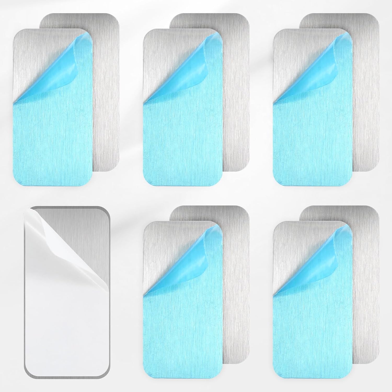 Hecila 10Pcs Under Cabinet Light Magnetic Strip Sticky Replacement Magnetic Strips Adhesive Metal Plate Iron Sheet with Adhesive Backing for Cabinet Lights Wardrobe Drawers 2.36 × 1.18 inches