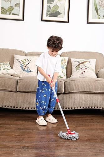 Miniatura 6 de Mini limpieza de limpieza de microfibra de chenilla tipo extensión, fregona de polvo de Little Helper, fregona de limpieza para niños pequeños