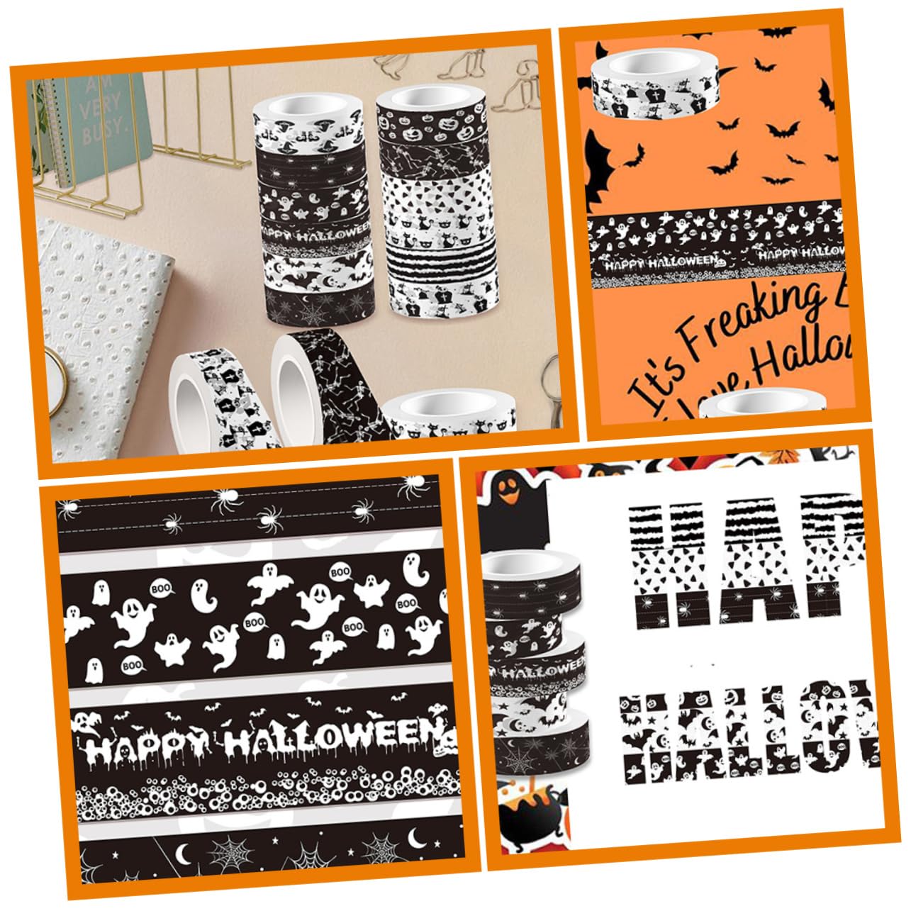 5 Set Nastro Decorativo Per Borsetta Di Halloween Distributore Di Nastro Adesivo Nastro Di Halloween Decorazioni Festa Halloween Addobbi Festa Halloween Nastri Washi 12 * 5