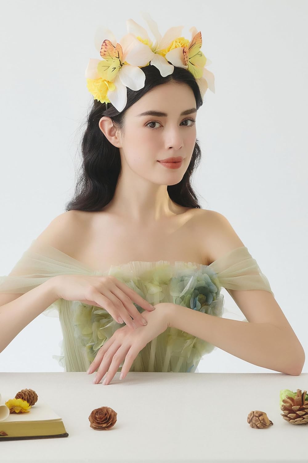 Coucoland Flower Headband for Women - Butterfly Monarch Tea Party Kentucky Fascinators Hat Halloween Costume Headpiece
