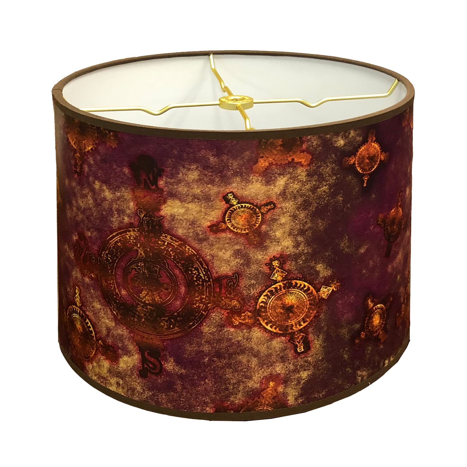 Royal Designs, Inc. Trendy Decorative Handmade Drum Shade, Made in USA, 14in, HBC-8064-14, Violet Sky