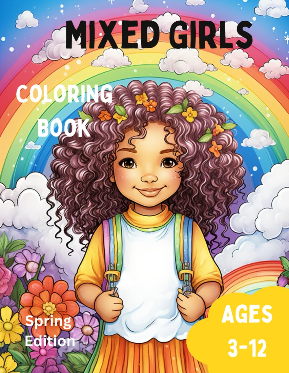 Mixed Girls Coloring Book Showcasing Biracial, Curly Hair, Representation Spring
