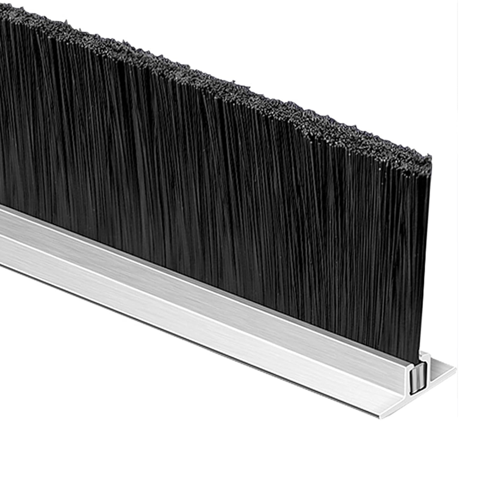 Aluminum Alloy Base Nylon Brush， Industrial Aluminum Alloy Strip Brush Silver 10-300mm Bristle Height For Door Seal(Silver-t Type,80mm)