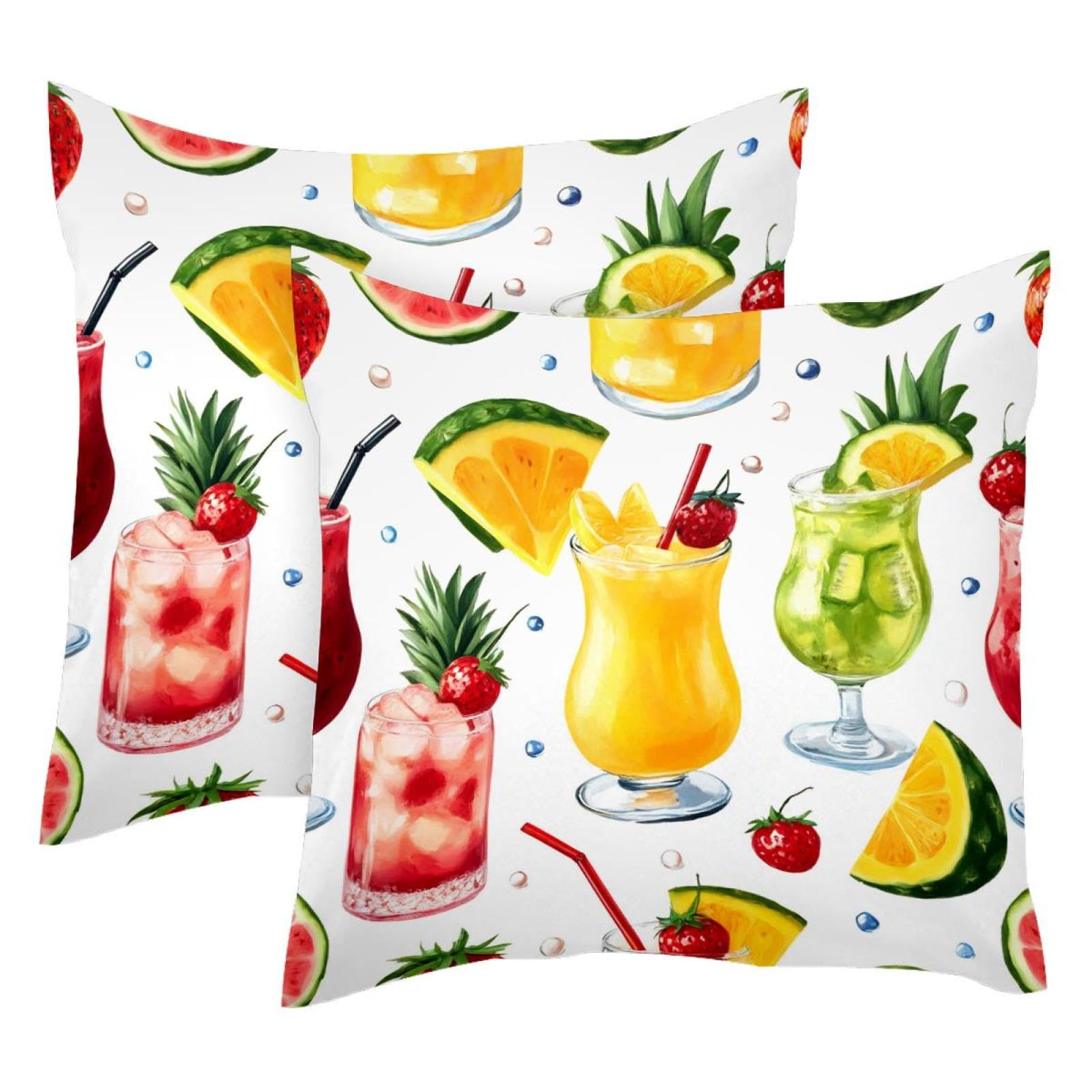 Fundas de almohada de terciopelo suave con estampado frutal de tacto sedoso exclusivo