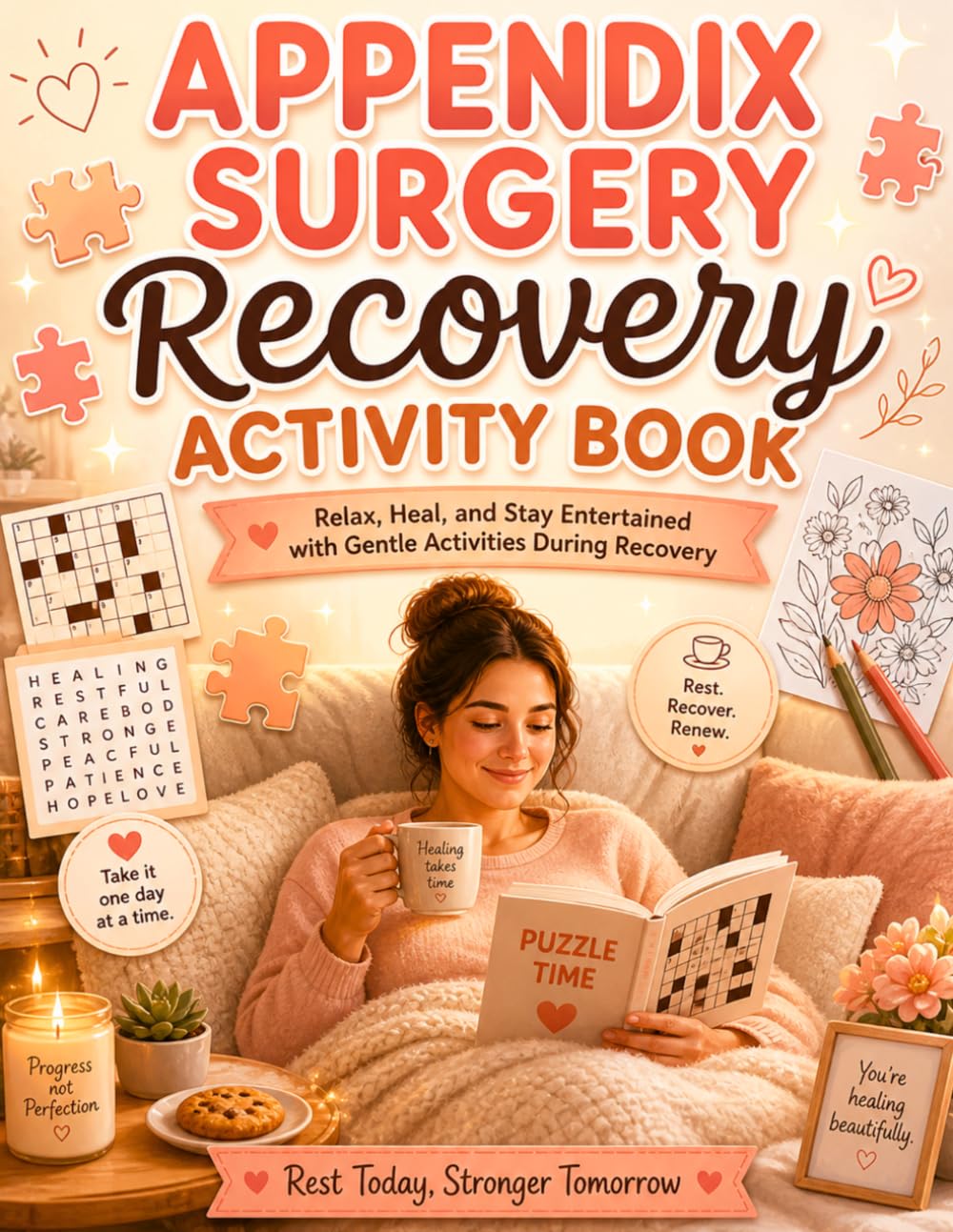 Appendix Surgery Recovery Activity Book For Women: Relax, Heal, and Stay Entertained With Gentle Activities & Different Puzzles & Coloring Pages During Recovery