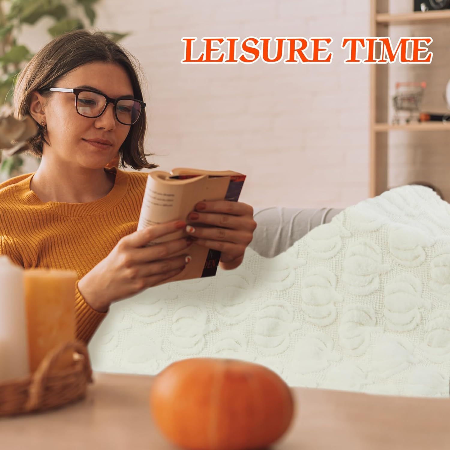 Tegeme Throw Blanket Throw Blanket 50" x 60" Dutch Velvet Faux Rabbit Fur Decorations Cozy Soft Lightweight Gift for Home Living Room Couch Sofa Bed (Beige) - Image 6