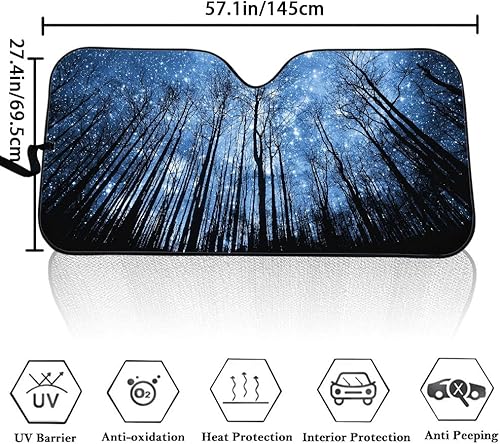 Miniatura 7 de JoyLamoria - Parasol para parabrisas de automóvil Parasol de ajuste universal para automóvil mantén tu vehículo fresco. Reflector de sol y calor UV.