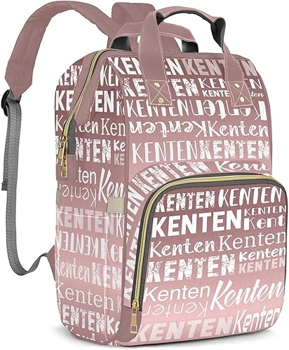 Miniatura 25 de Mochila de pañales personalizada de gran capacidad para bebé niño niña con nombre, bolsa de bebé personalizada impermeable para mamá, bolsa de Rosa
