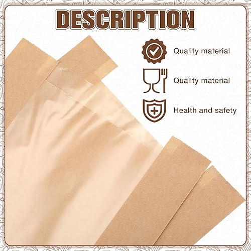 Miniatura 3 de 200 bolsas de pan de papel con ventana para bolsas de pan caseras, bolsas de baguette, bolsas de almacenamiento de pan de papel kraft marrón, bolsas
