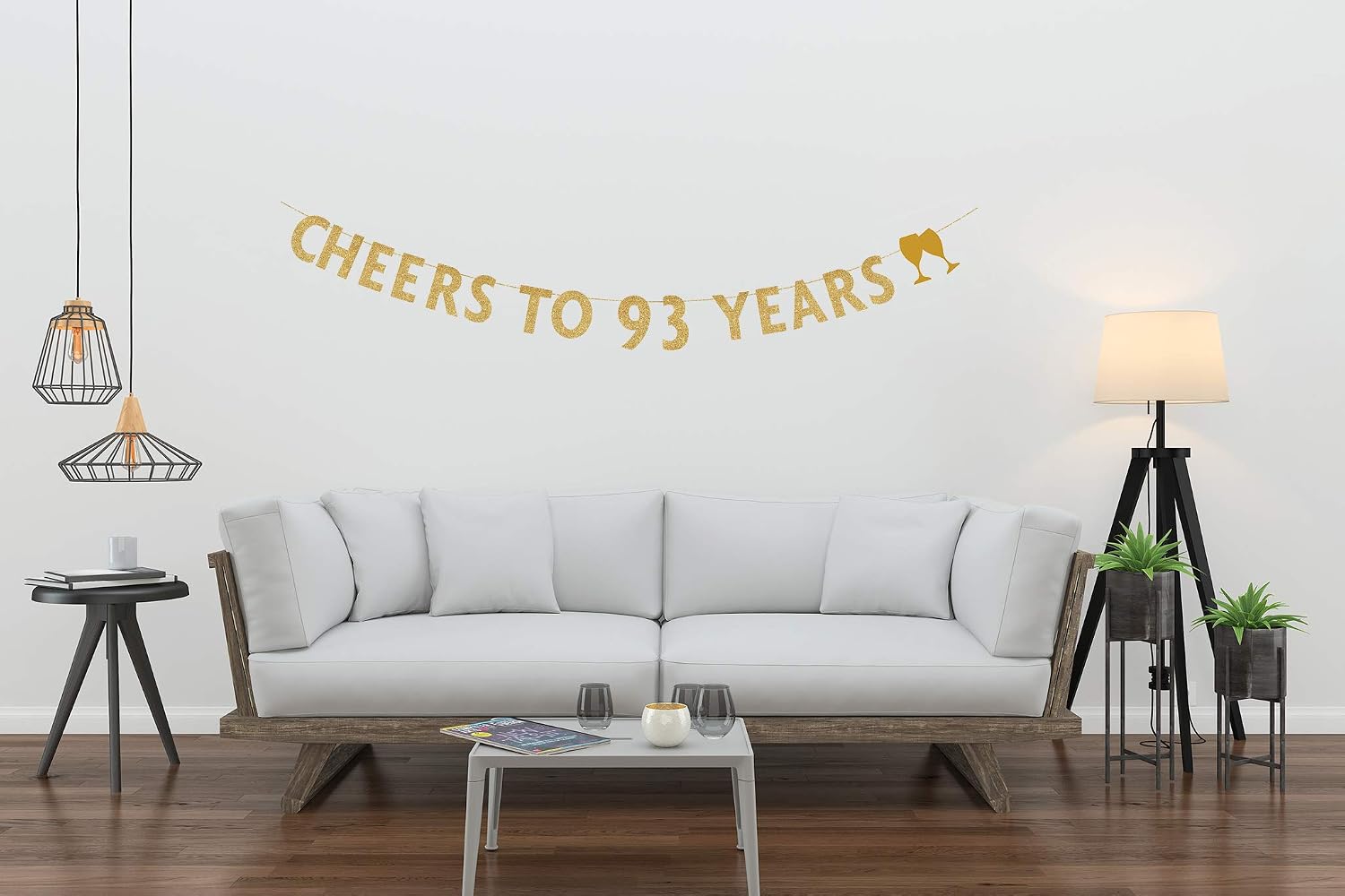 MAGJUCHE Gold glitter Cheers to 93 years banner,93th birthday party decorations - Image 3
