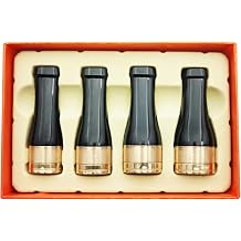 4-Piece Cigar Mouthpiece Set, MenS Portable Filter Tips, Washable in Black & Gold