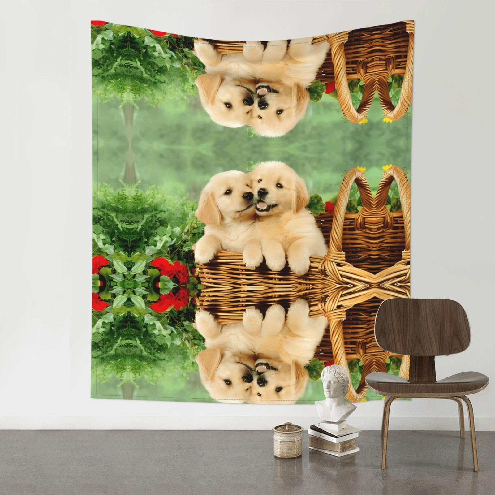 YYHWHJDE dog golden retriever Prints 60x51in Wall Tapestry – High-Grade Polyester Throw for Dorm, Beach & Home Decor