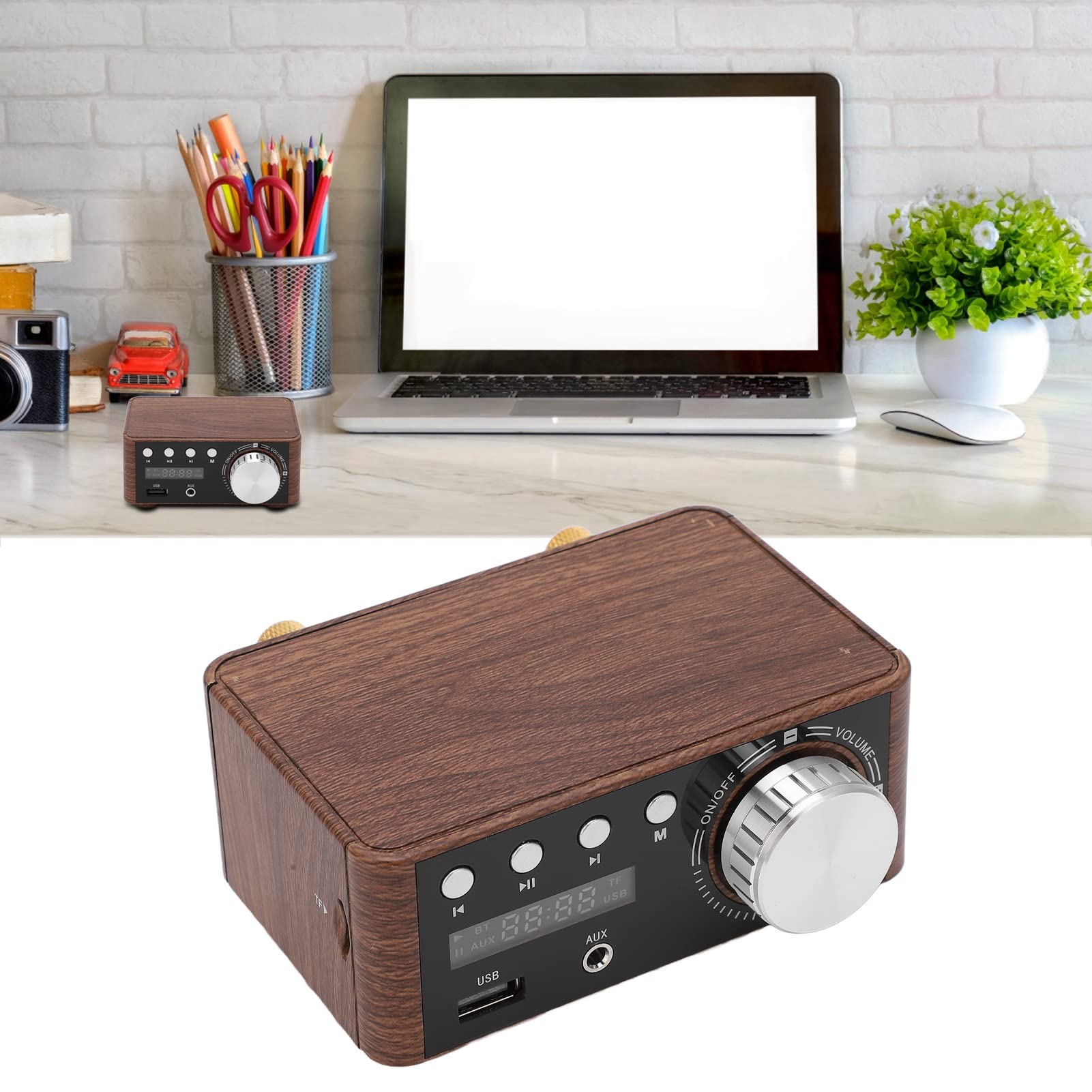 Mini Bluetooth 5.0 Amplificatore di Potenza DC9V-24V Dual 50W Canali 2.0 Stereo HiFi Amplificatore Digitale USB Altoparlante Domestico con Ingresso USB per Altoparlante Stereo HiFi Domestico