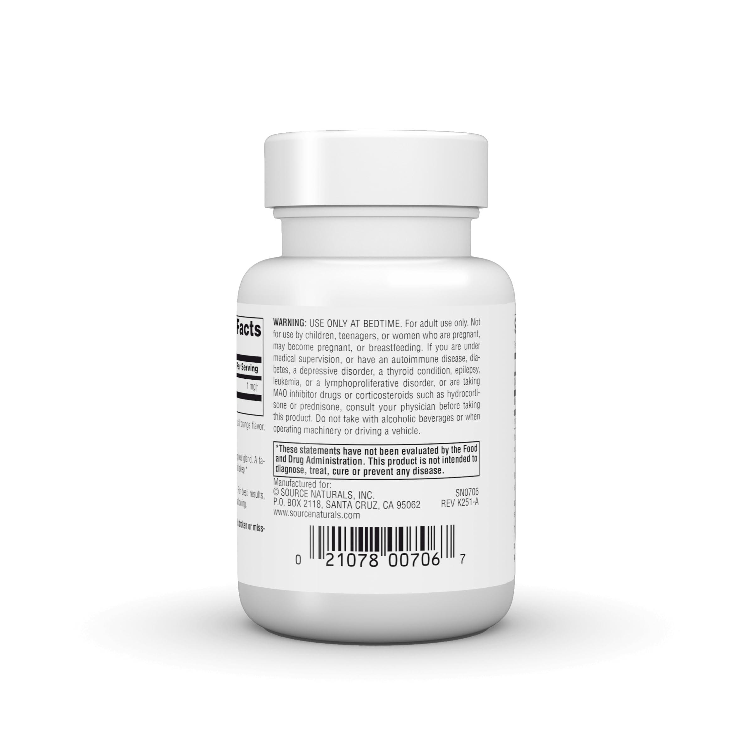 Source Naturals Melatonin, 1 mg, Sublingual Orange 100 Tabs — Amazon image 4