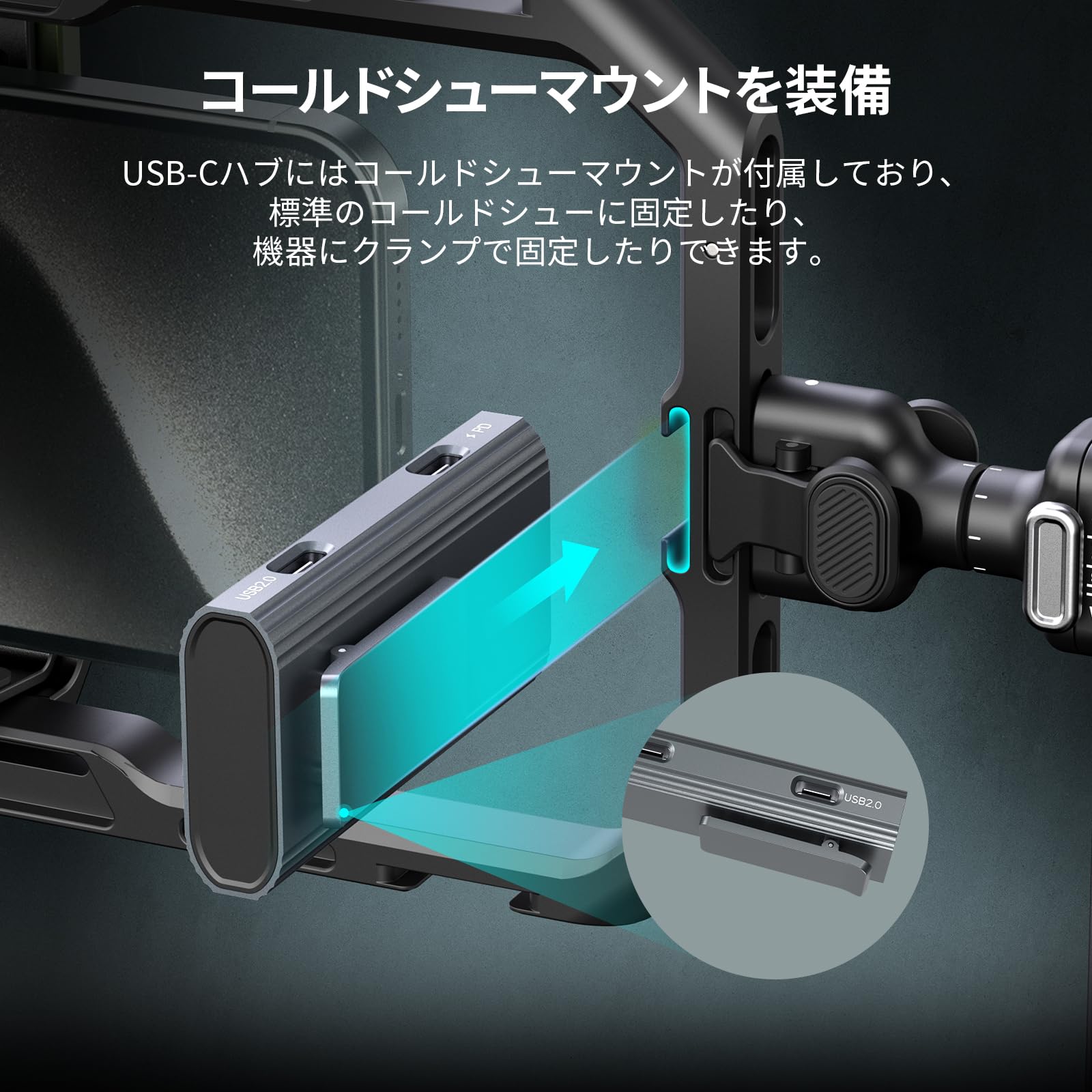 Amazon | SmallRig USB-Cハブ 4-in-1 コールドシューマウント スマホ