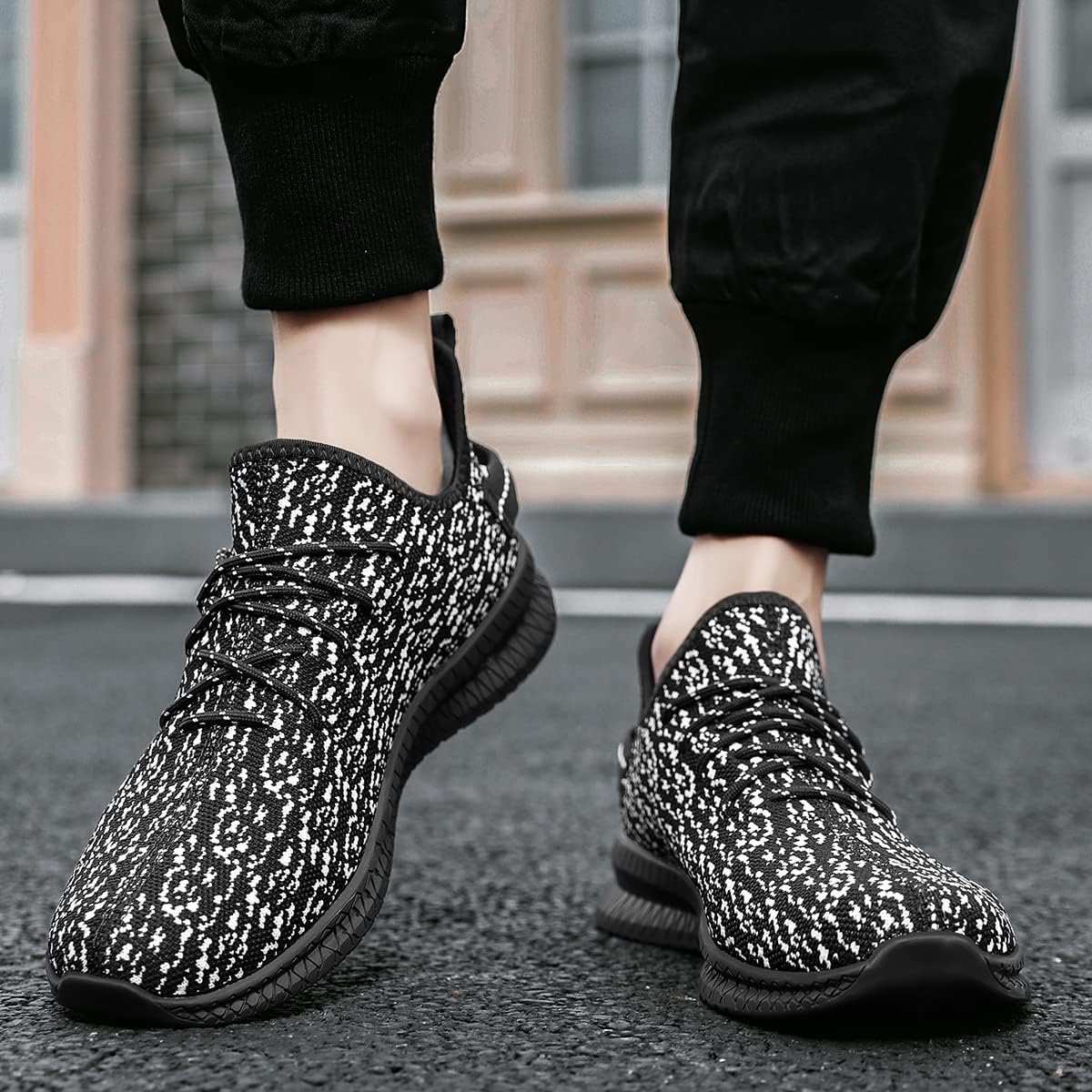 Men's Slip-On Walking Shoes – Lightweight, Breathable Knit Upper, Non-Slip Rubber Sole, For Running, Gym, Casual Wear
