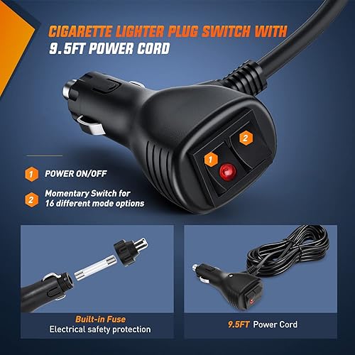 Miniatura 5 de Nilight Luces estroboscópicas de techo de 12 pulgadas, 48 luces LED de peligro, advertencia de seguridad de emergencia, barra de luz intermitente