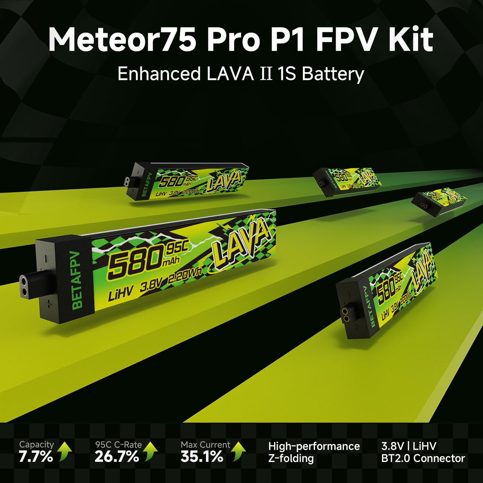 BETAFPV Meteor75 Pro P1 HD FPV Kit, LiteRadio 4 SE, VR04 HD Goggles, 1S RTF | P1 Air Unit VTX 1080P with LAVA II 580mAh Lipo Bat Up to 6Min, Simulator, DVR Function, Portable Bag Ready to Fly for Cine