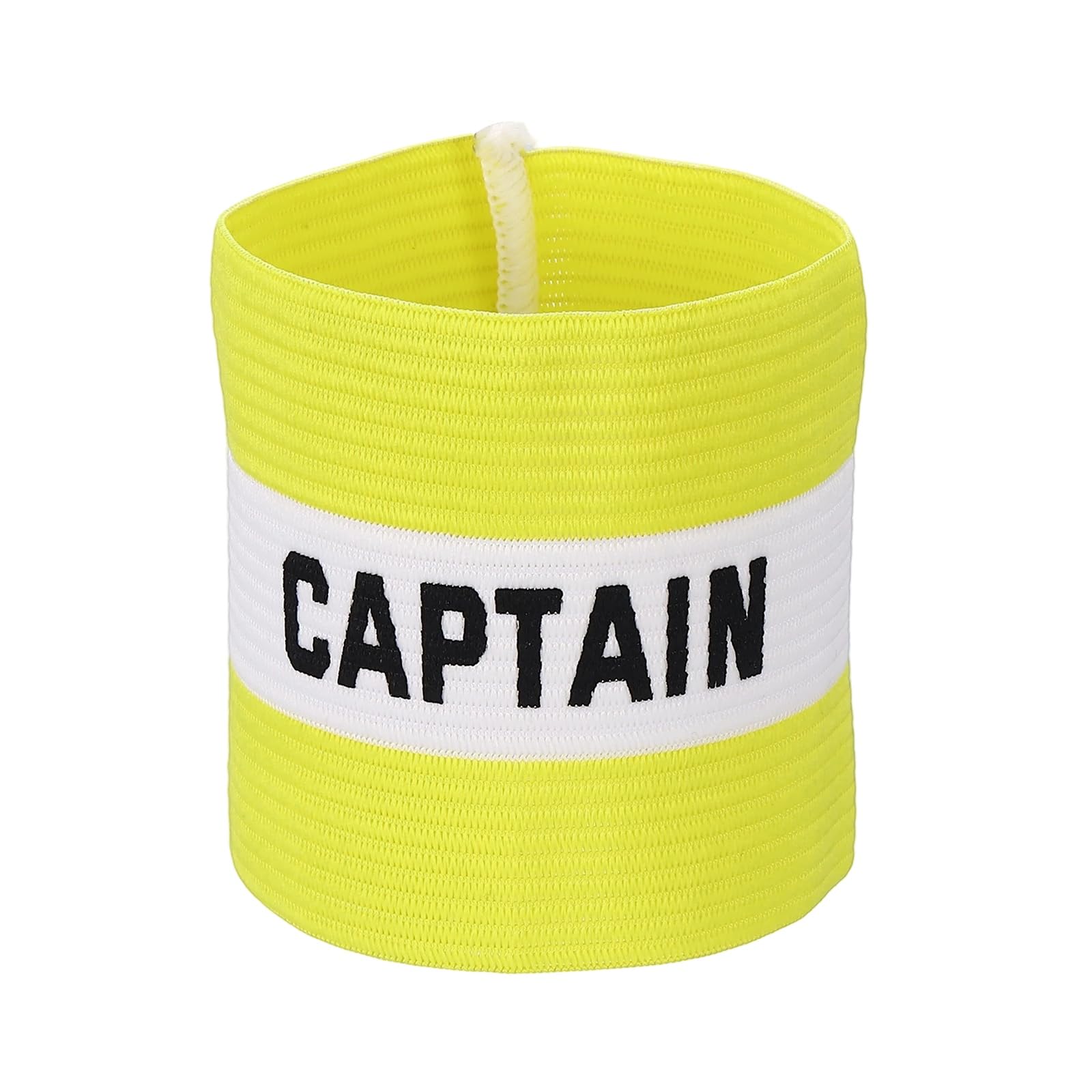 YELARXI Captain Armband, Soccer Captain Arm Bands Elastic Adjustable Leader Armbands Team Sport Rugby Player Band 5.1x3.4 In & Yellow/White-Fit for (Football/Basketball Training)