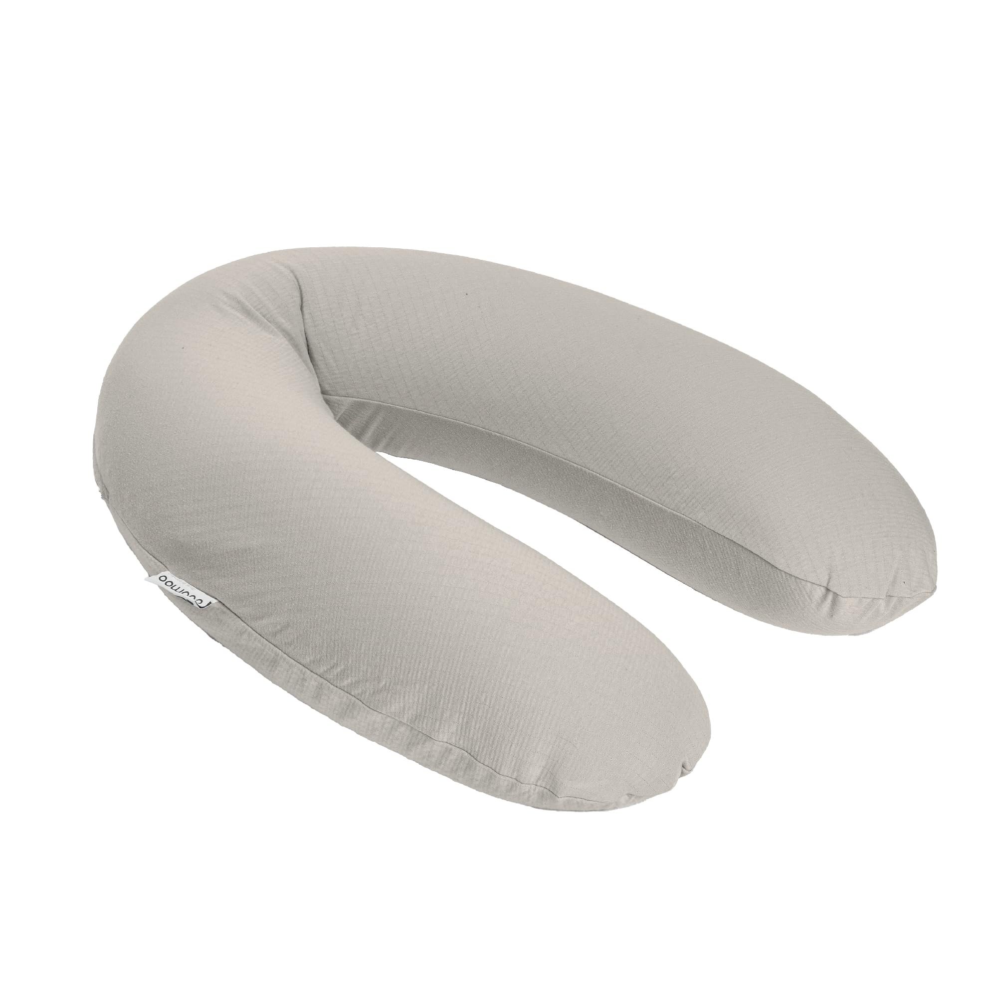 doomoo Coussin de Grossesse & Coussin Allaitement - Ultra Confort pour Dormir Pendant la Grossesse - Soulage Dos, Jambes et Ventre - Housse Tissu Bio & Oeko-​Tex, Tetra Jersey Sand