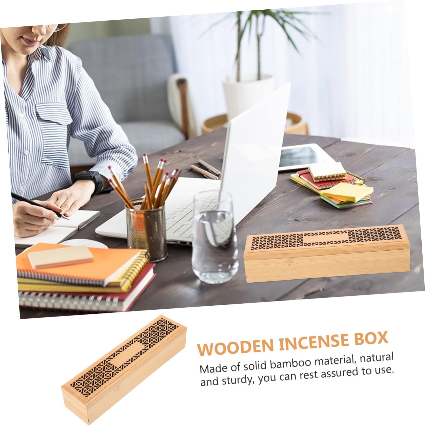 Amosfun 5 Stück Holz Räucherstäbchen Halter mit Doppelter Schicht Dekorative und Wiederverwendbare Aromatherapie Box für Garten Zuhause und Büro Handgefertigt mit Eleganter Hohlgestaltung