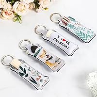 Vista 3 de Chapstick - Llaveros de neopreno a granel para lápiz labial, llavero, Texto fotográfico personalizado