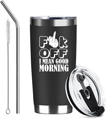 I Mean Good Morning Mug,Funny Adult Humor Gifts for Women Men Mom Friends,20 Oz Insulated Stainless Steel Tumbler,Sarcastic Coffee Cup,Novelty Birthday Gifts for Coworkers,Mothers Fathers Day Gag