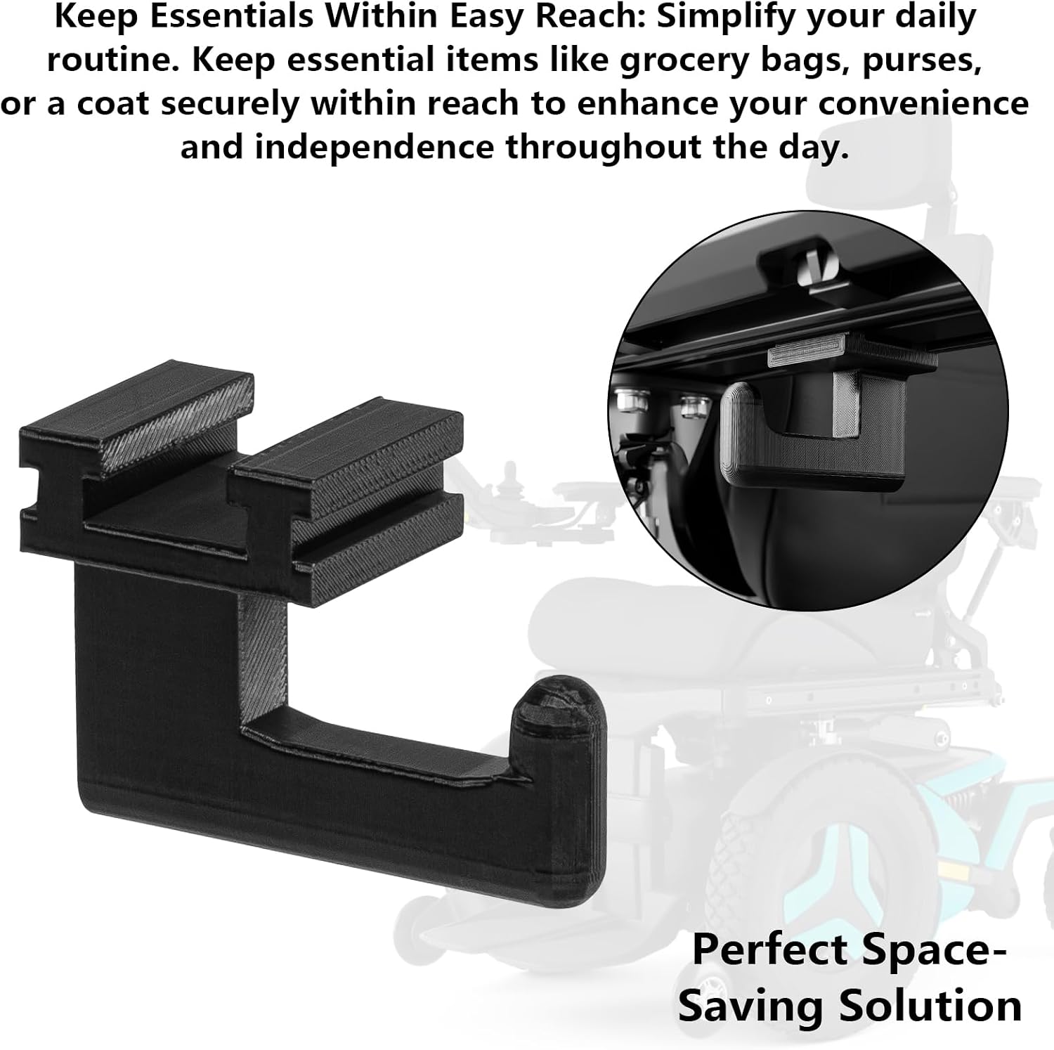 3-Pack Hook Hangers Compatible with Permobil Powerchairs