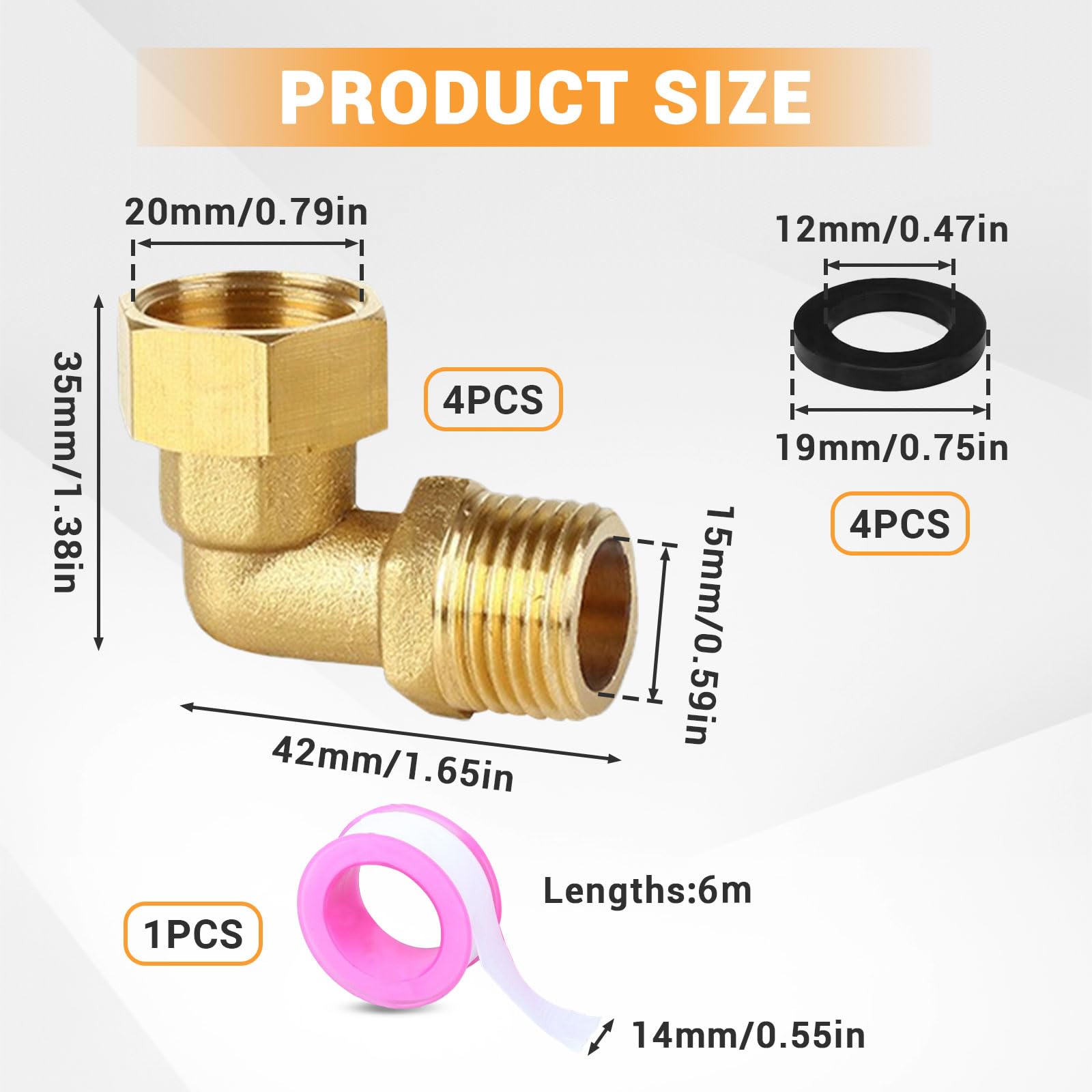 QUARKZMAN 3 Stück Madenschrauben 3/8 NPT Innensechskant Gewinde Muffe Rohr Stopfen Edelstahl mit Ptfe Band Außengewinde Rohr Kappe Silber