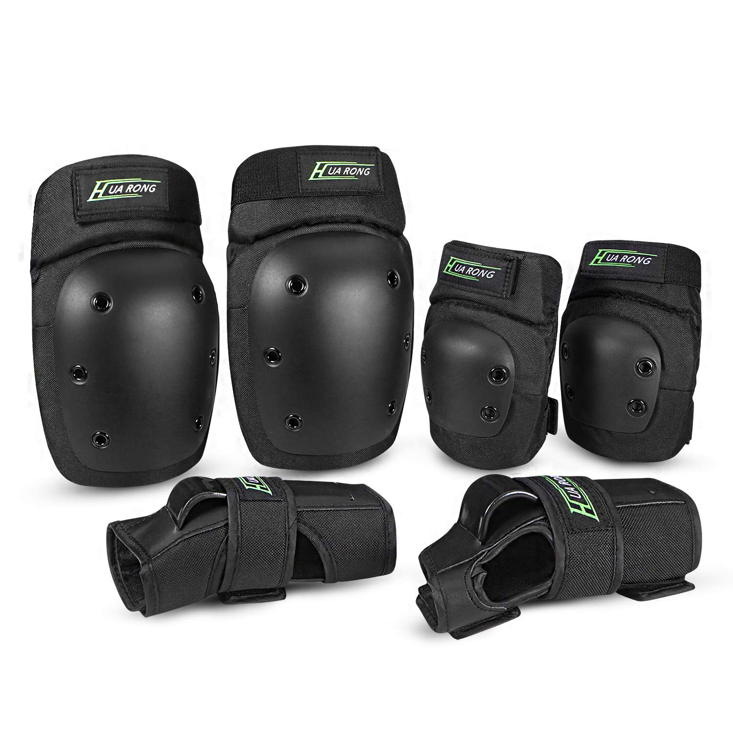 Everwell Adult/Child Protective Knee Pads Set, Knee Pads and Elbow Pads 6 in 1 Set with Wrist Guard and Adjustable Strap for Roller skating, Inline skating, Skating, Skateboarding, etc.: Industrial & Scientific