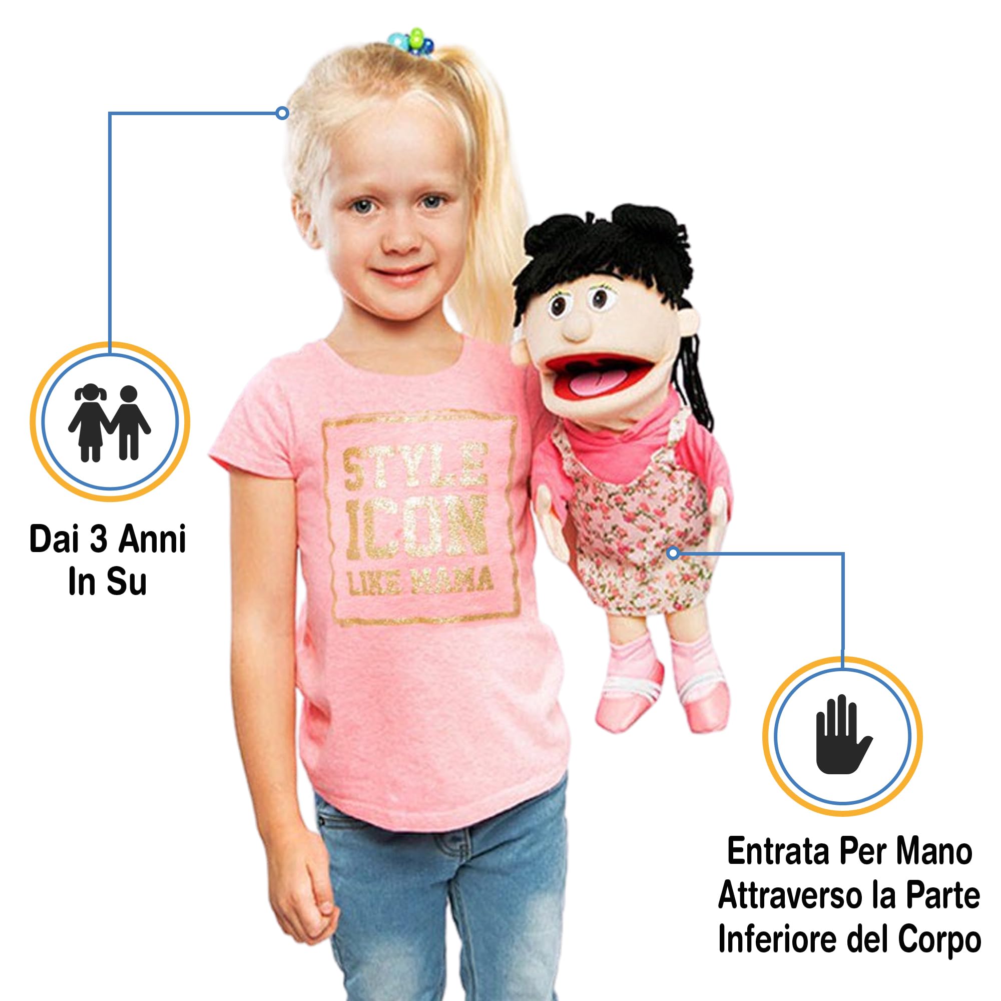 ''Susie'', 14In Glove Puppet, Peach -Affordable Gift for your Little One! Item #DSPU-SP3571 by Silly Puppets