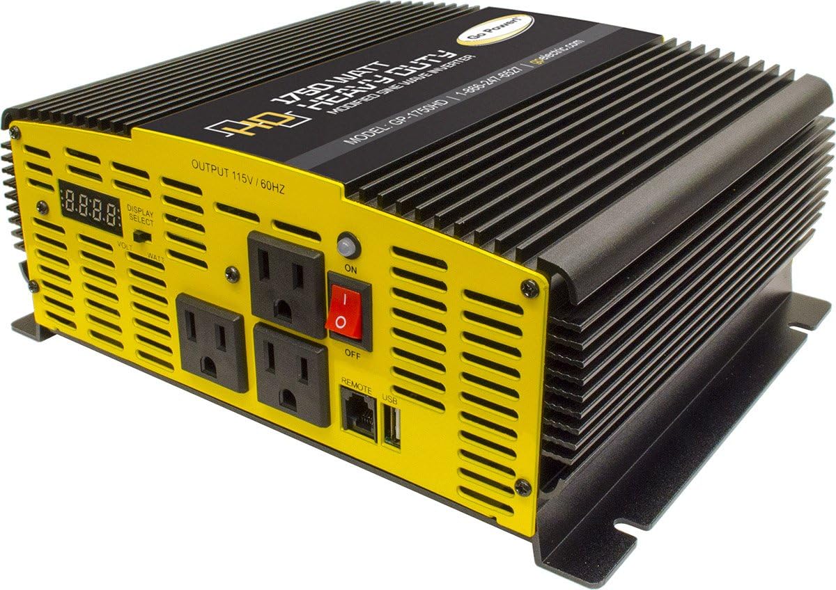 Go Power 1750 Watt Heavy Duty Modified Sine Wave Power Inverter GP-1750HD