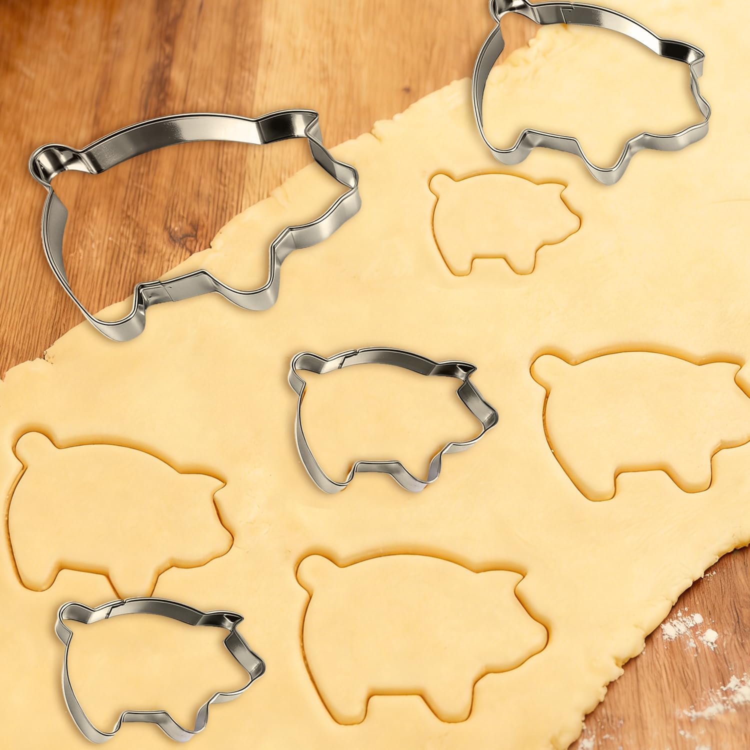 HIVTE 5PCS Pig Cookie Cutter Set, Different Sizes Farm Animal Shape - Image 4