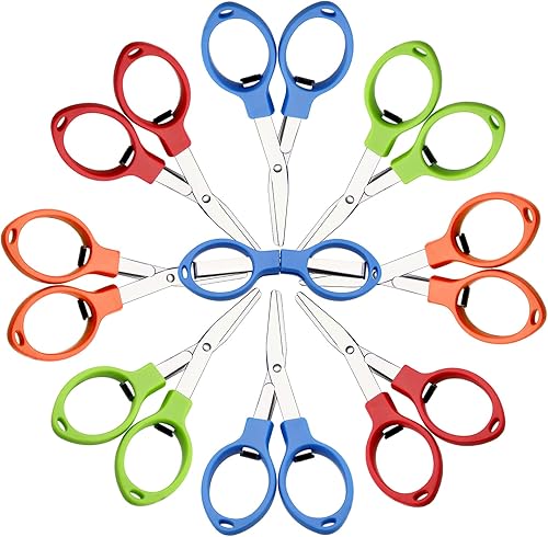 Miniatura 9 de Tatuo Tijeras de acero inoxidable plegables, mini tijeras, antióxido, portátil, llavero, tijera, tijeras pequeñas en forma de tijeras compactas