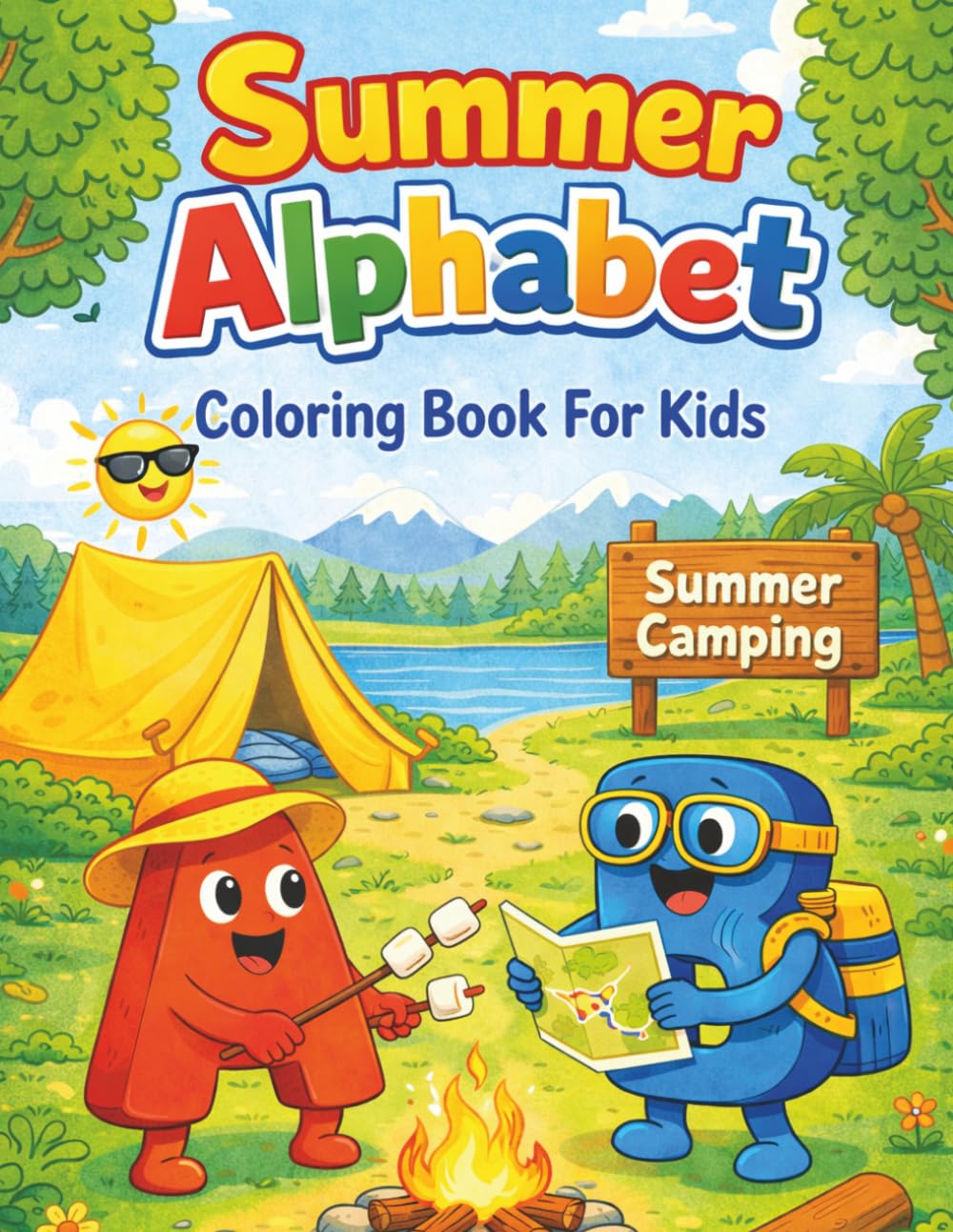Summer Alphabet Coloring Book: A Fun ABC Coloring Adventure with Cute Summer-Themed Illustrations – Learn Letters with 26 Designs for Kids