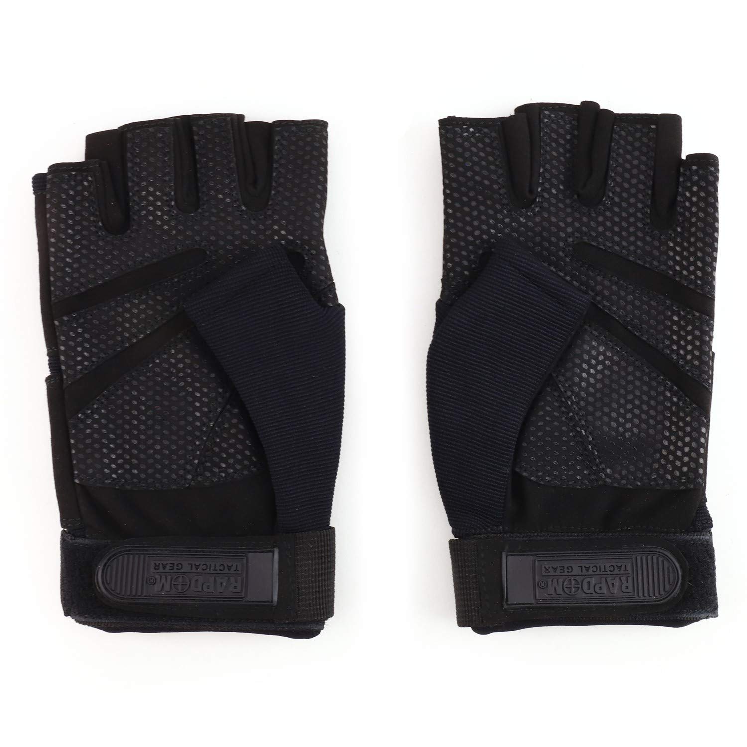 Armycrew Lightweight Durable Fingerless Half Finger Gloves - Black - L