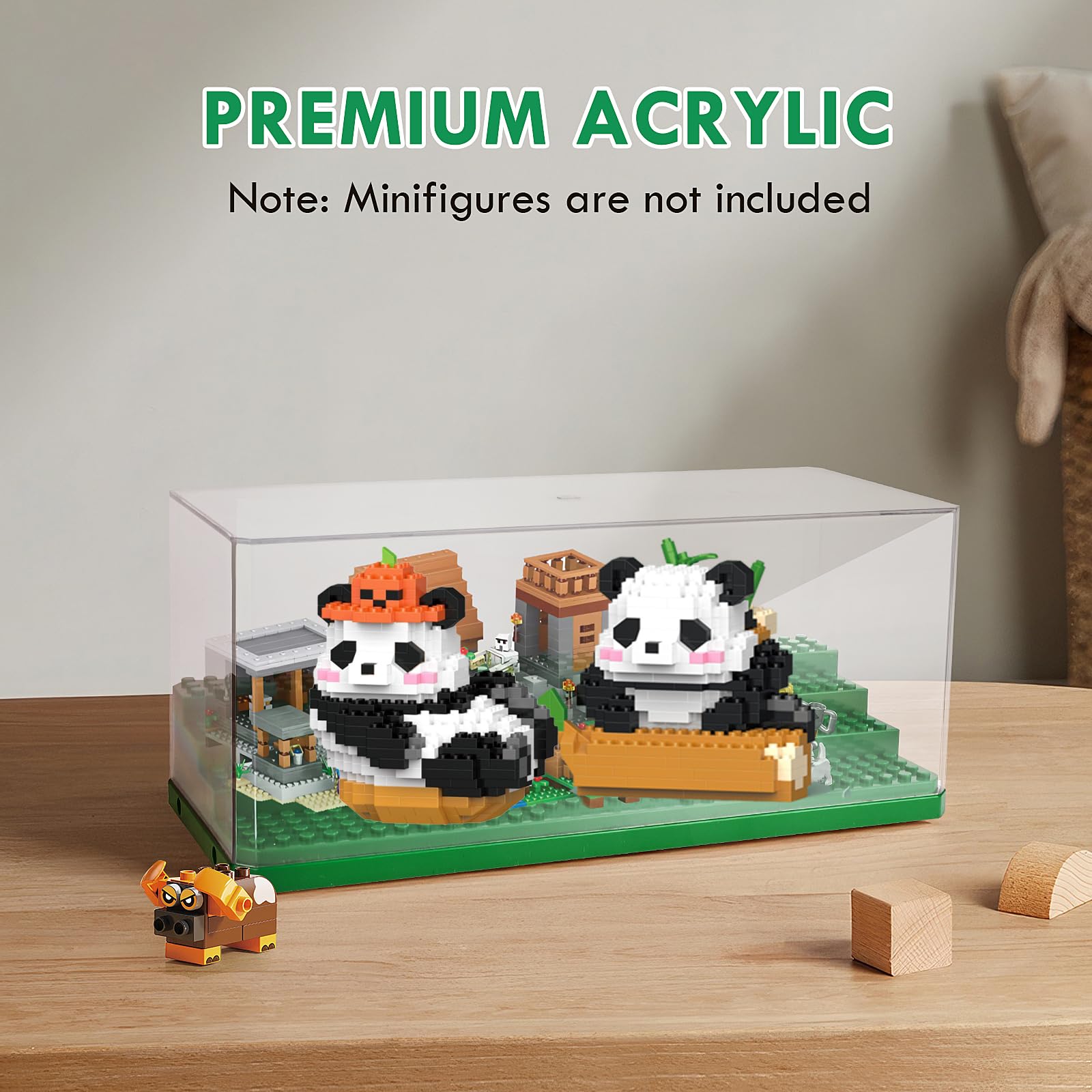 Zoelele Vitrine Acrylique 4 étages – Boîte D’affichage Empilable Anti-poussière – Sans Montage, Vert