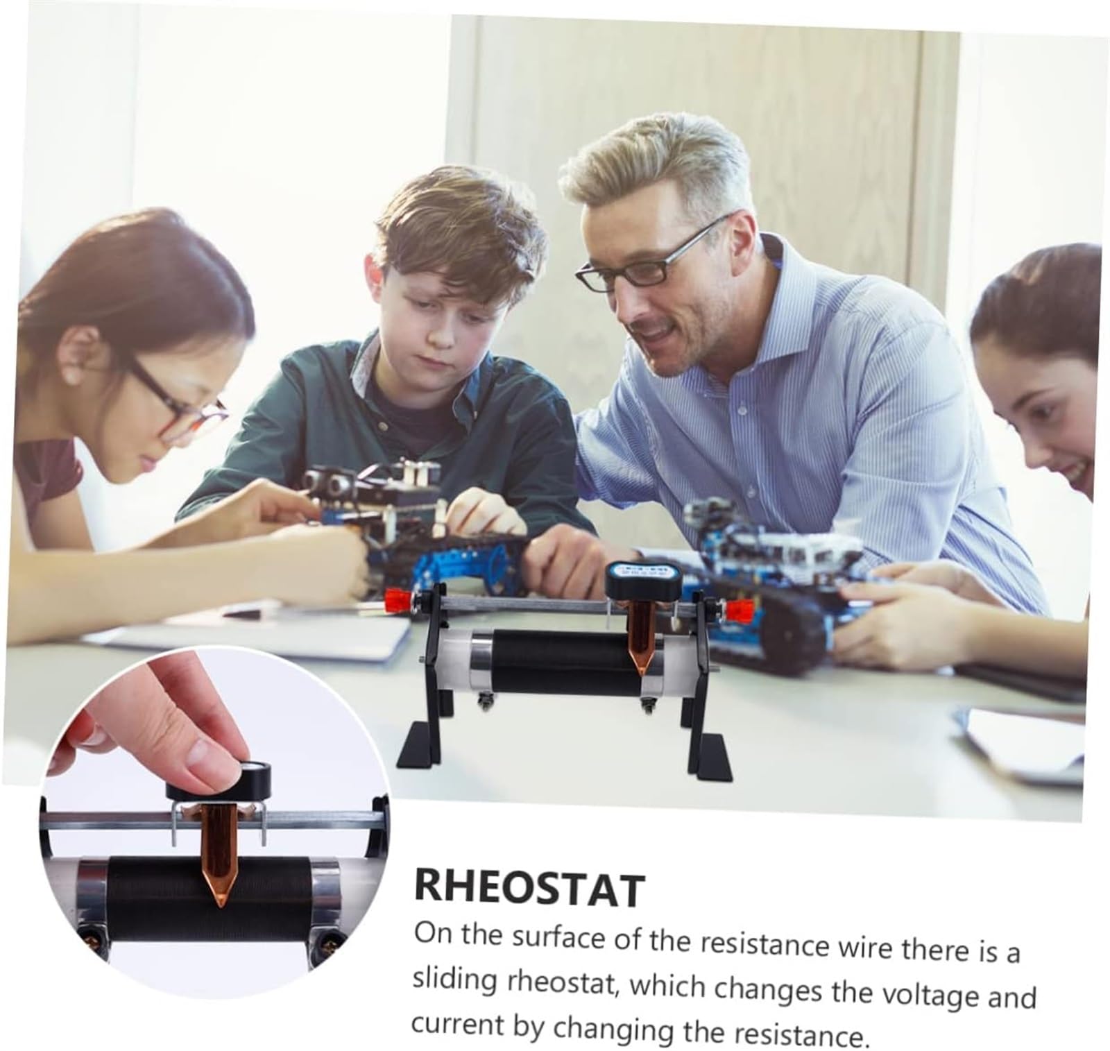 Reostat przesuwny 50Ω fizyczny elektryczny instrument eksperymentalny przesuwny reostat elektronarzędzia tester elektryczne encendedores elektryka eksperymenty fizyczne sprzęt silnik