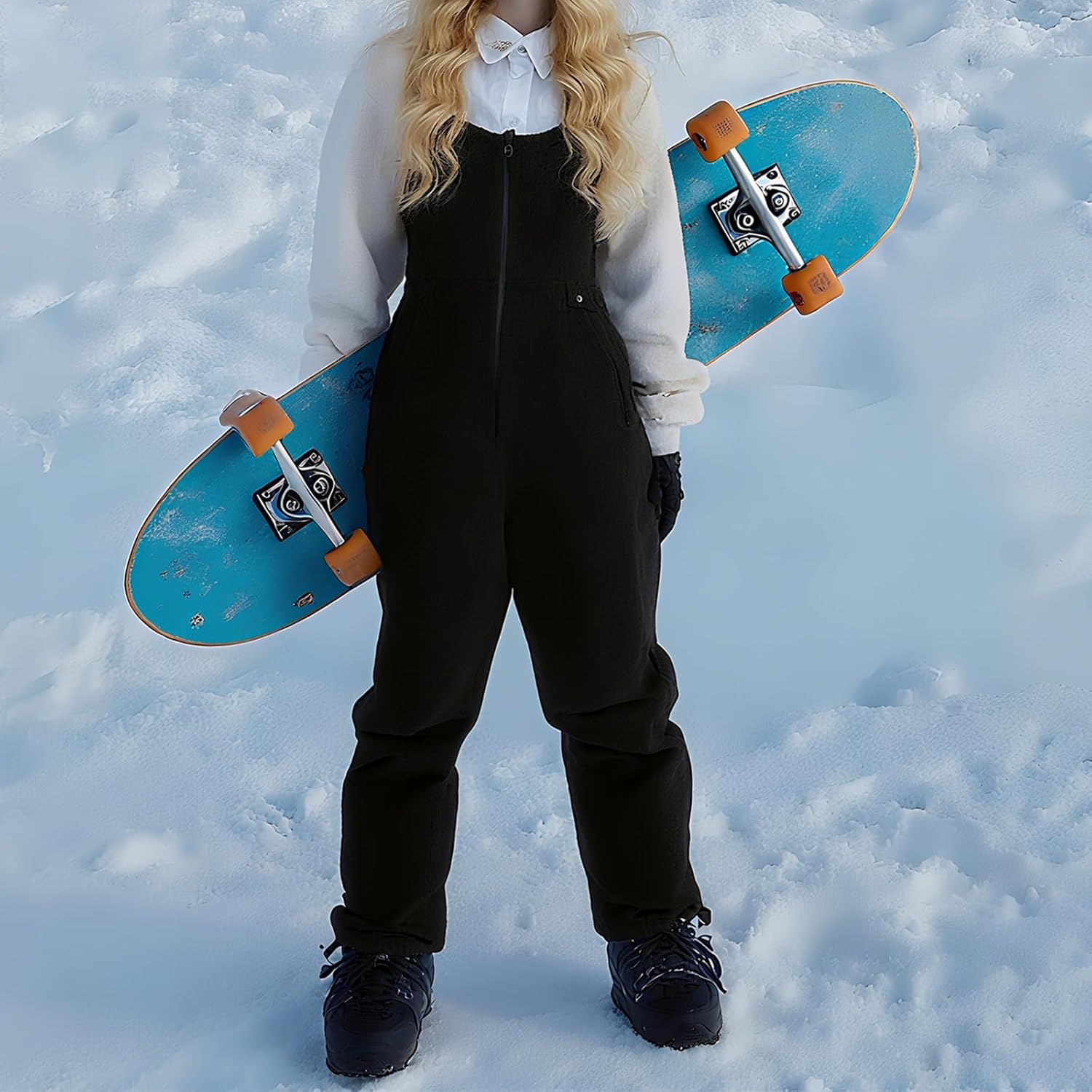 Women Ski Bib Overalls Waterproof Windproof Snow Pants Winter Outdoor Thickened Ski Trousers Snowboarding Overalls