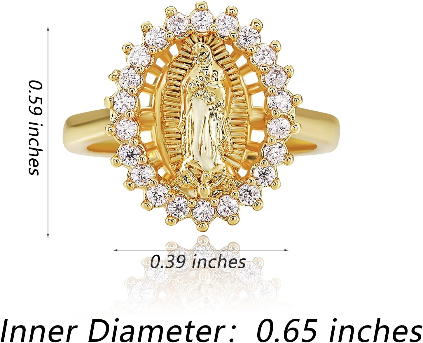 Ornaland 18K Gold Plated Clear Cubic Zirconia Open Cuff Ring Adjustable Oval