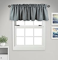 Vista 15 de Aiking Home Cenefas de ventana – 2 paneles de poliéster sólido cenefas de cocina con bolsillo para barra de 2.5 pulgadas para ventanas pequeñas