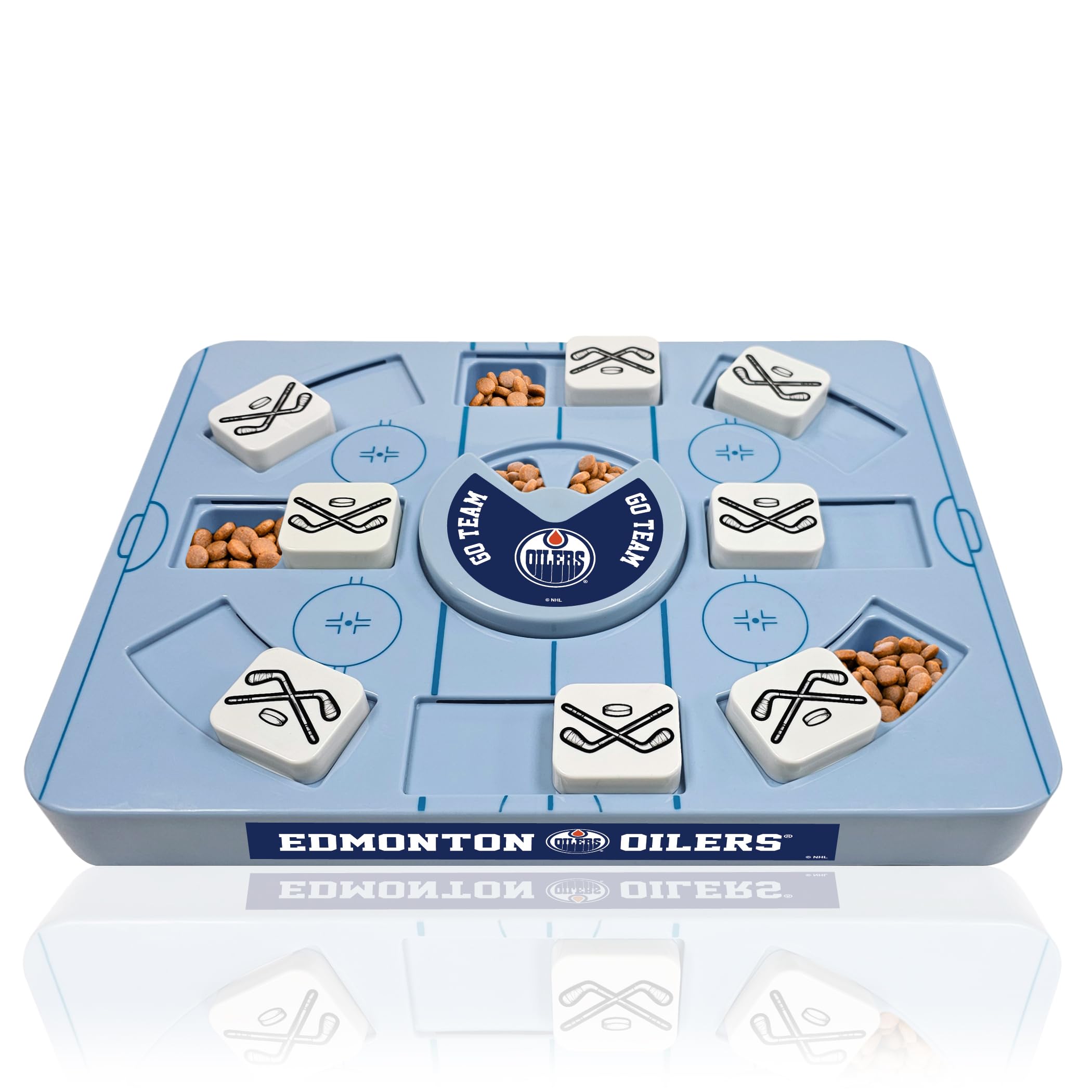 Pets First NHL Edmonton Oilers Large Puzzle Toy, New Size, Interactive Dog Treat & Slow Feeding Toy