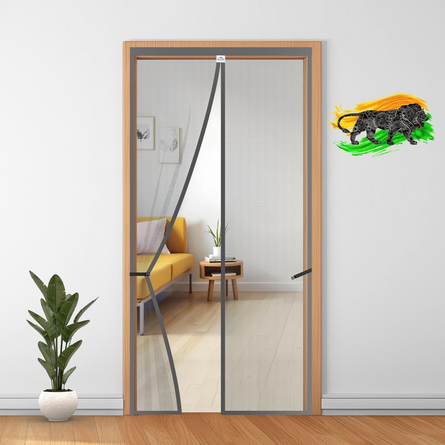 - LifeKrafts Polyester Magnetic Mosquito Net for Door | Mosquito Curtain for All Door Types & Sizes | Auto-Closing Insect Screen to Keep Mosquito Out (210x100 cms, Grey)