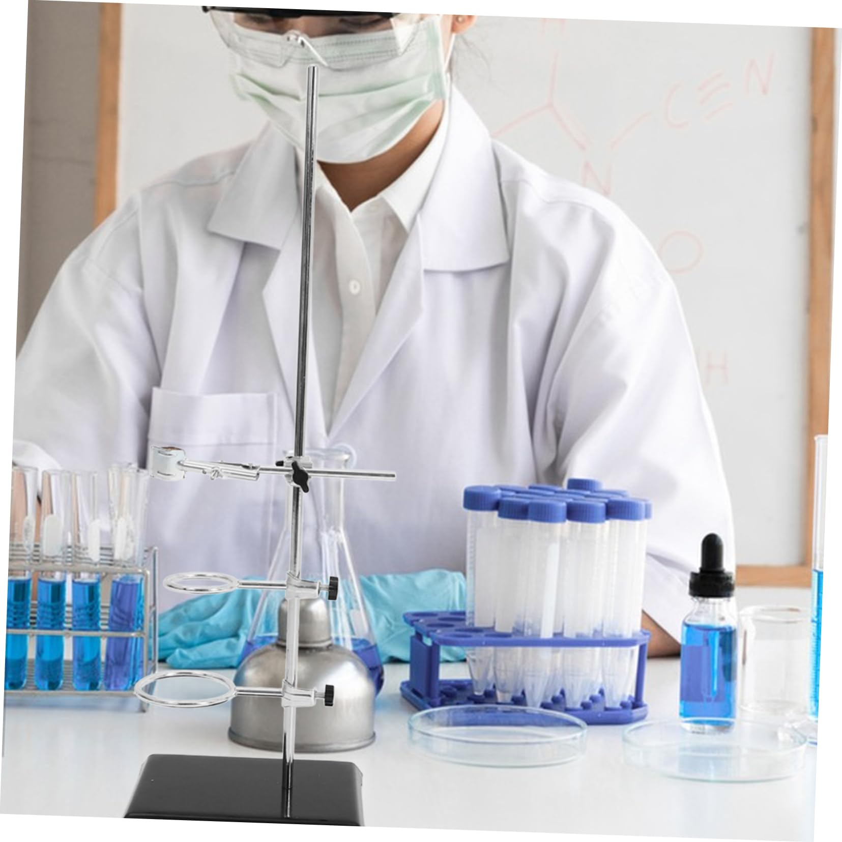 Cabilock Marco De Hierro Para Laboratorio Material Metálico Soporte Para Equipos Soporte Para Embudos Para Química y Biología